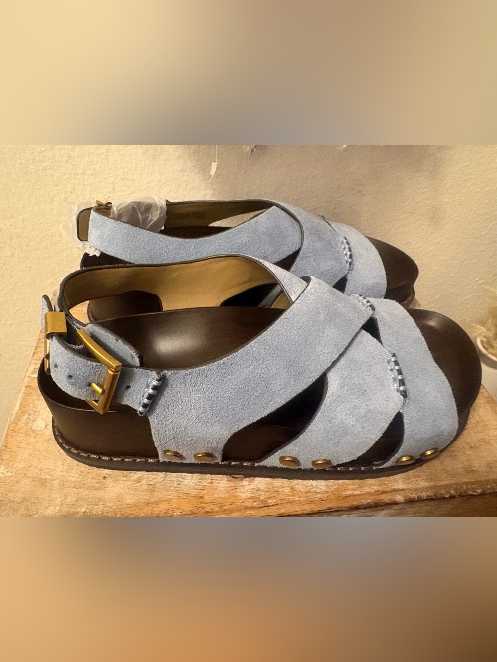 Women's Light Blue Suede Strappy Sandal Michael kors 5.5